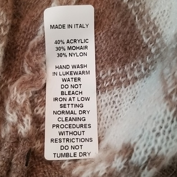 NWT Mohair blend made in Italy tan & cream beanie - Picture 4 of 4